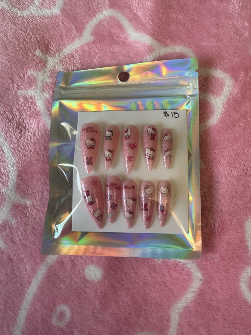 Pink Hello Kitty Press-On Nails Set BRAND NEW